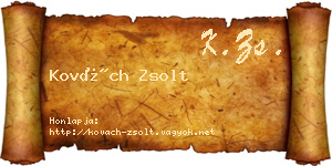 Kovách Zsolt névjegykártya